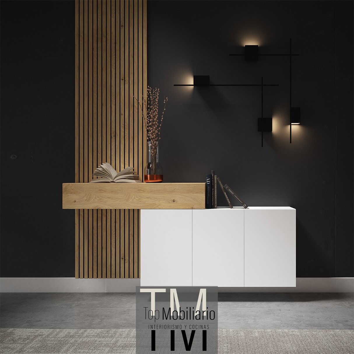 Mueble modular de tres puertas y cajón Ilusion Brave