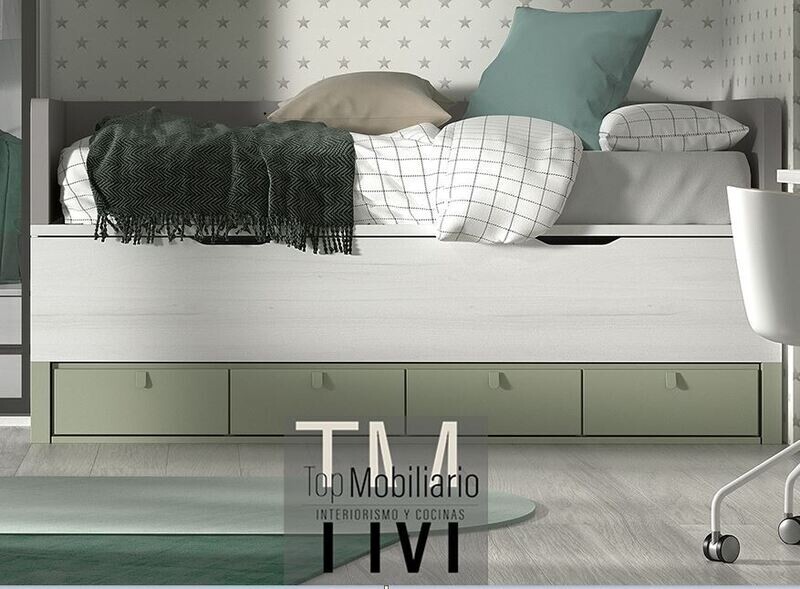 Cama compacta con los colchones con la misma alto 56