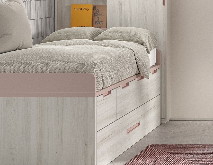 Cama compacta con los colchones con la misma alto 57 someir de arrastre