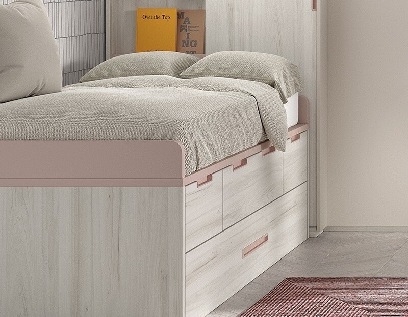 Cama compacta con los colchones con la misma alto 57 someir de arrastre