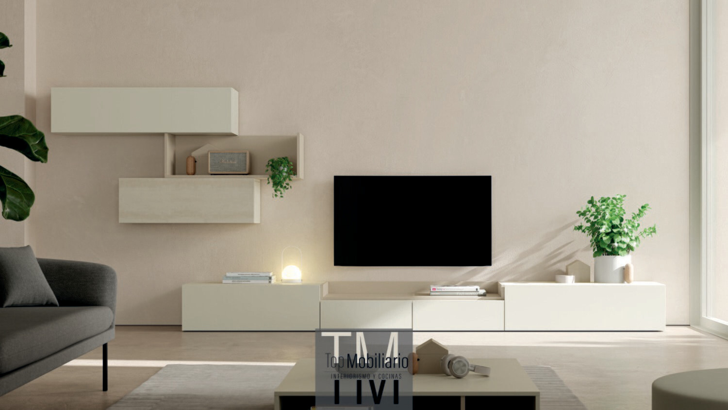 Composición de mueble de TV a suelo