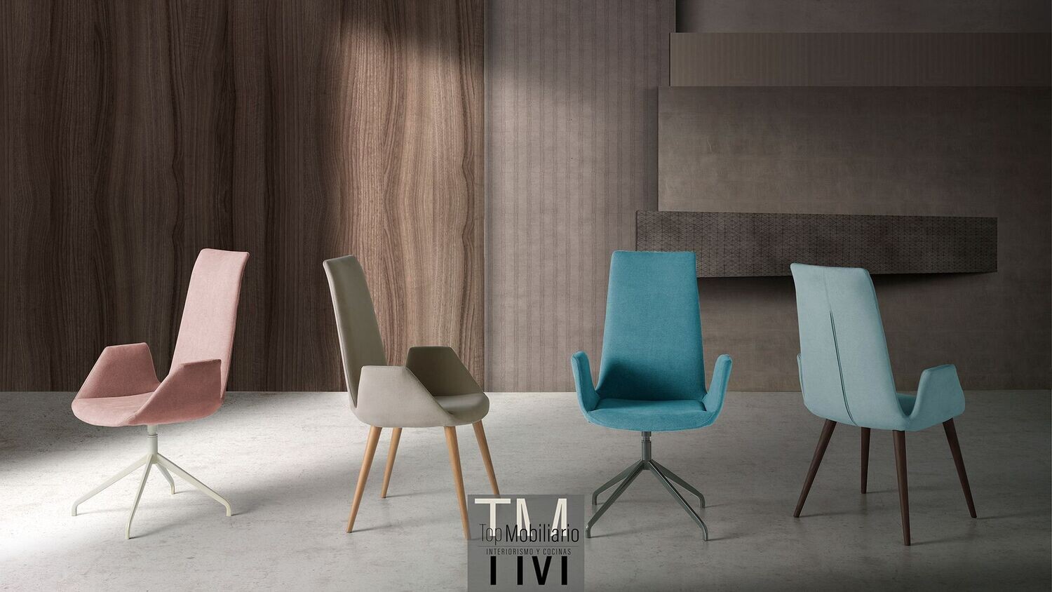 Silla de comedor Beatle XL pata metal giratoria