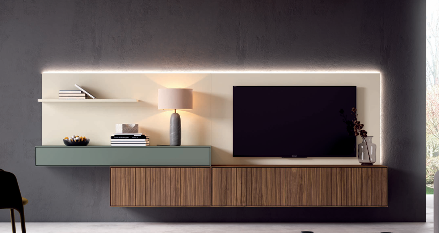 Mueble salón LOFT-Medida: 350cm