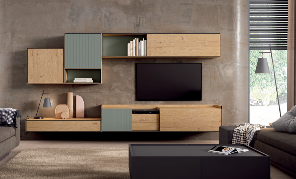 Mueble salón LOFT-Medida: 325 cm