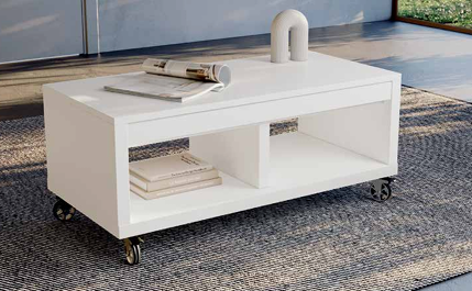 Mesa centro "H" 110 X 55 X 55- elevable con cajón