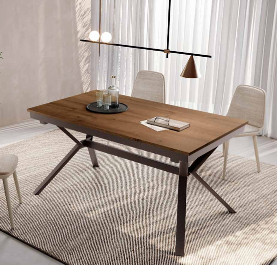 Mesa comedor "X" de 150 x 90 extensible( 2 alas 45cm)