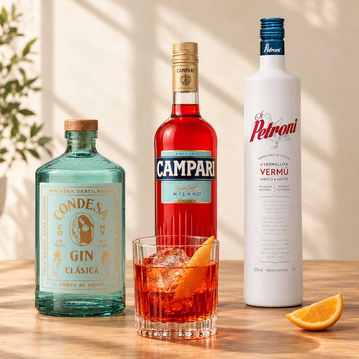Pack Negroni: Condesa Gin Clásica + Campari + Vermut Petroni Rojo Pack Negroni: Condesa Gin Clásica + Campari + Vermut Petroni Rojo