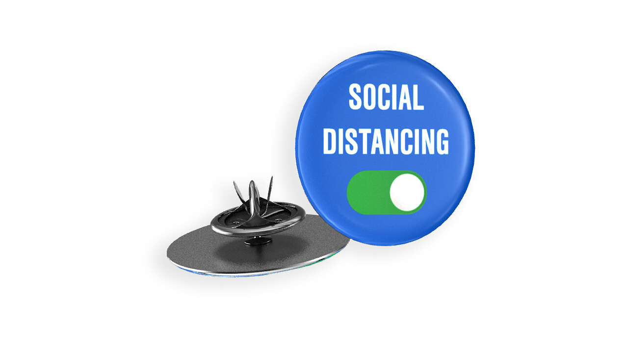 Social Distancing Lapel Pin Blue Social Distancing Lapel Pin Blue