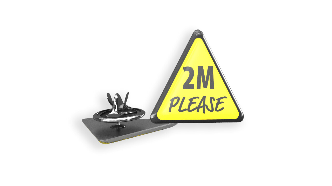 Social Distancing Lapel Pin Yellow Social Distancing Lapel Pin Yellow