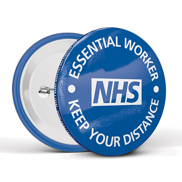 75mm Social Distancing Button Badges NHS 75mm Social Distancing Button Badges NHS