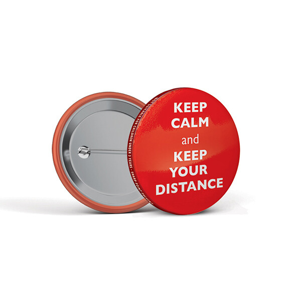 45mm Social Distancing Button Badges Calm 45mm Social Distancing Button Badges Calm