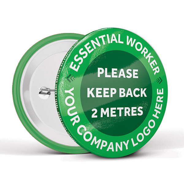 75mm Social Distancing Button Badges Bespoke 75mm Social Distancing Button Badges Bespoke