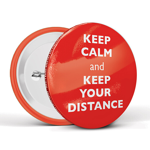 75mm Social Distancing Button Badges Calm 75mm Social Distancing Button Badges Calm
