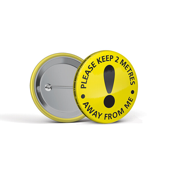 45mm Social Distancing Button Badges Caution 45mm Social Distancing Button Badges Caution