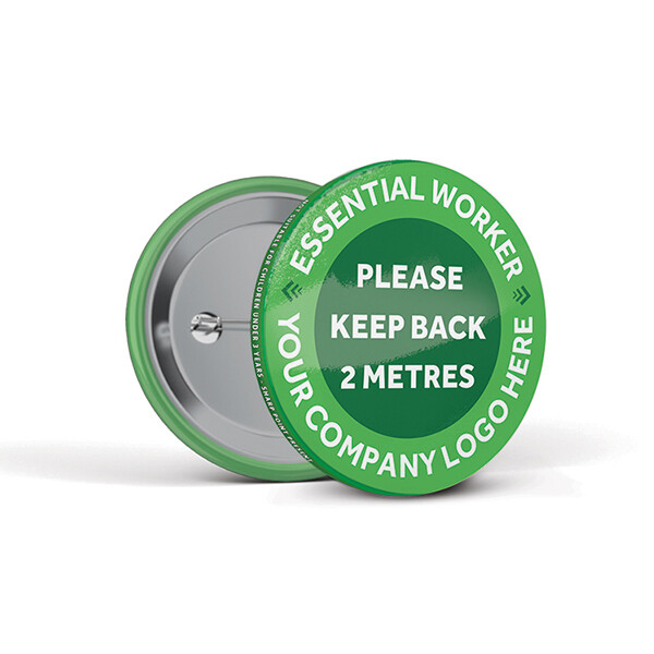 55mm Social Distancing Button Badges Bespoke 55mm Social Distancing Button Badges Bespoke