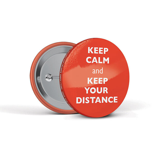 55mm Social Distancing Button Badges Calm 55mm Social Distancing Button Badges Calm