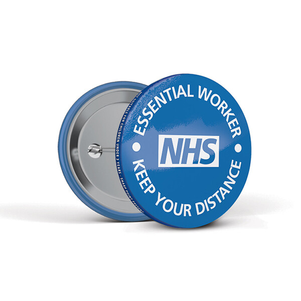 55mm Social Distancing Button Badges NHS 55mm Social Distancing Button Badges NHS