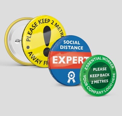 Social Distancing Button Badges