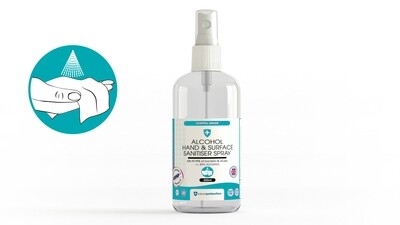 UK Made 80% Alcohol Hand & Surface Sanitiser Spray