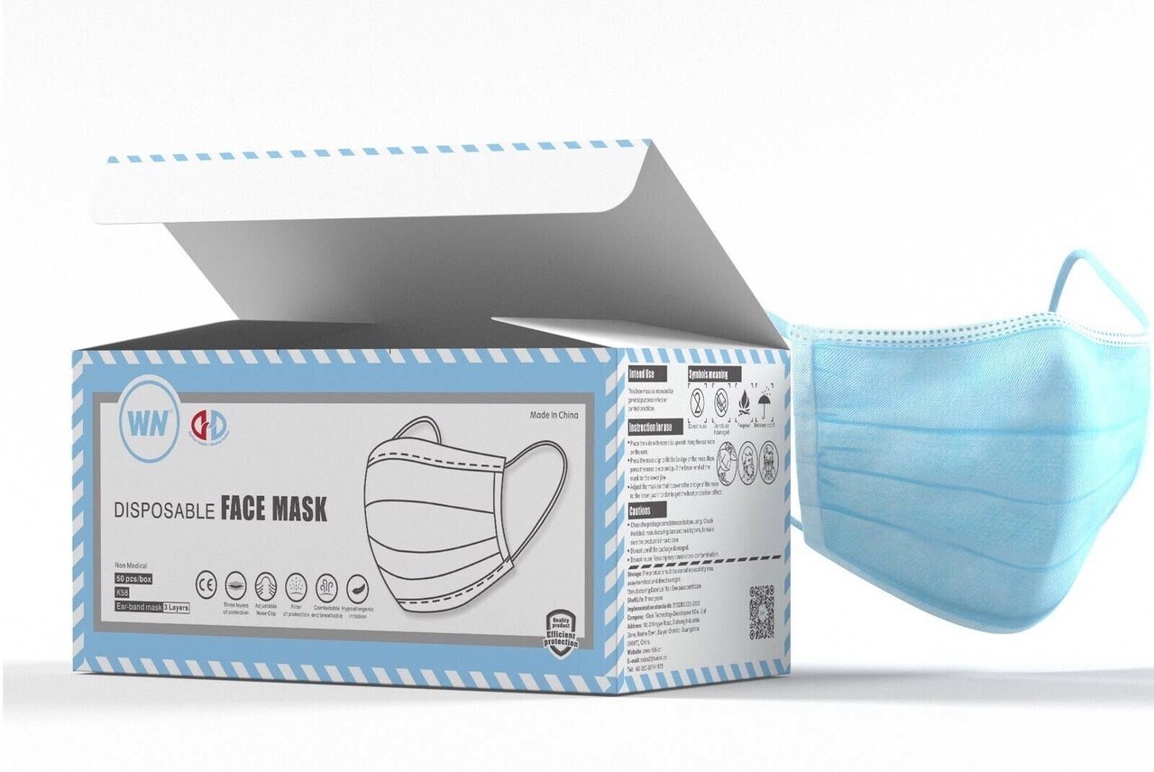 3 Layer Protective Masks - Box of 50 3 Layer Protective Masks - Box of 50