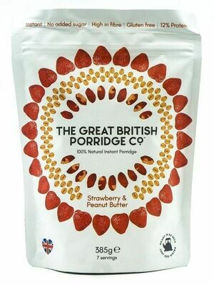 Porridge Erdbeeren und Erdnussbutter
