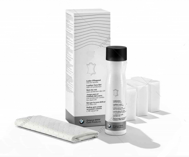 Leather care kit with UV protection