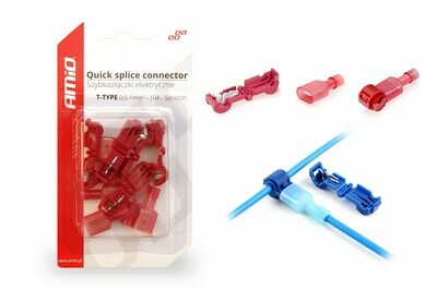 T-Type Quick Connect Connector 0,5-1mm2 10A 5pcs blister