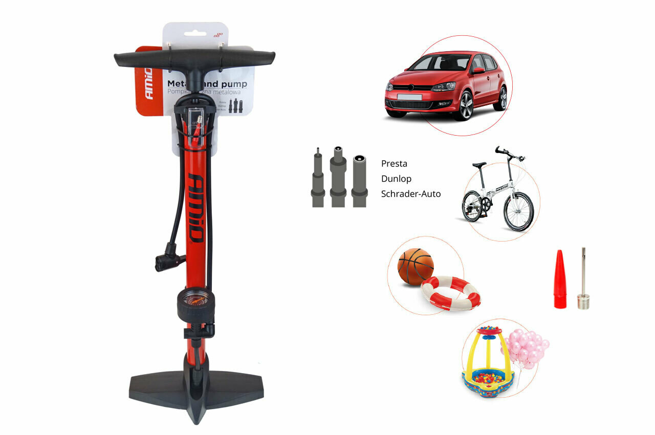 Metal Hand pump with pressure gauge PU02