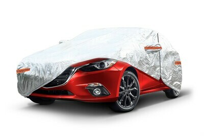 ALUMINIUM CAR COVER with ZIP, REFLECTIVE, 120g + cotton,Silver, size: XL