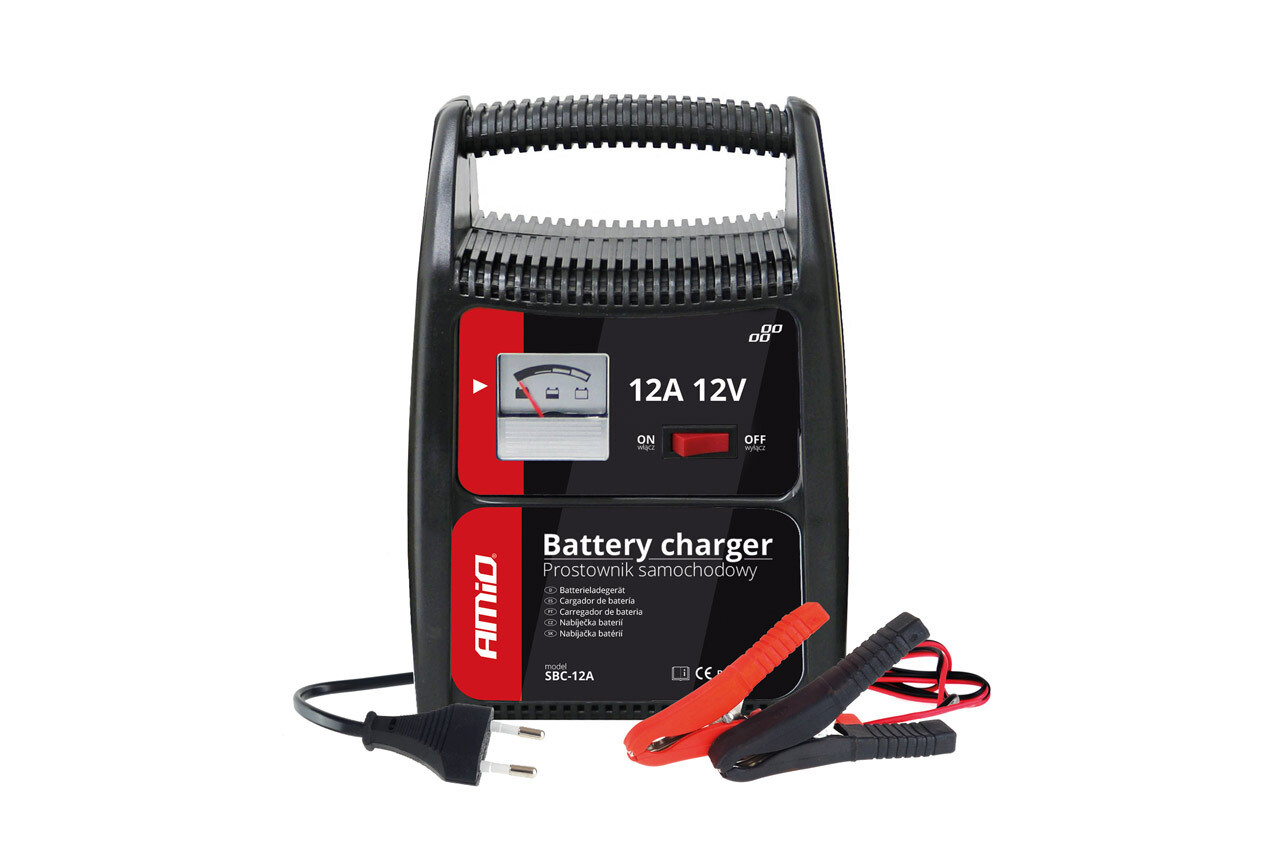 AMiO Battery charger with indicator (fuse) 12A, 12V SBC-12A