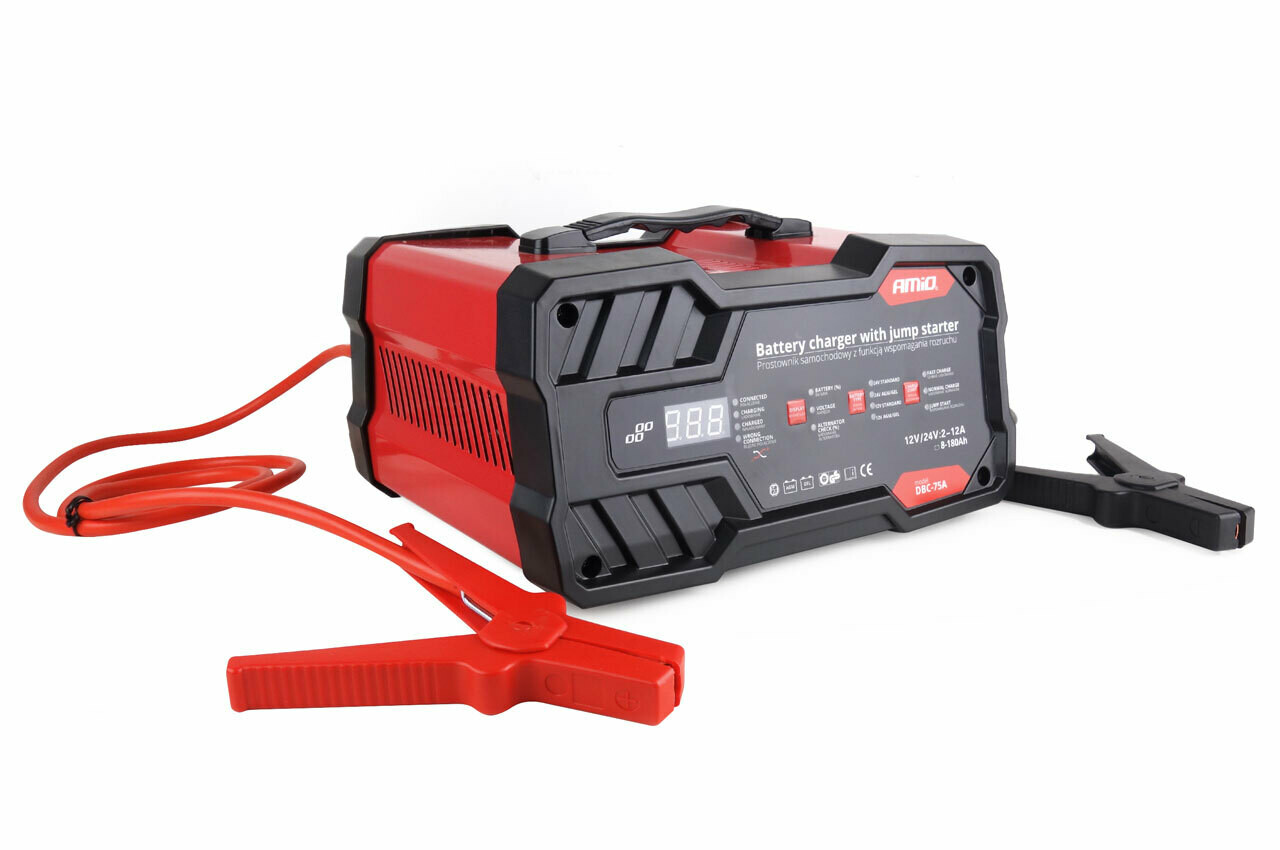 Battery charger 12A 6/12V with jump starter 75 A
P/N: 02400