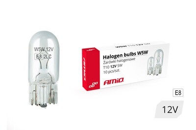 Halogen bulbs W5W T10 5W W2.1x9.5d 12V 10pcs