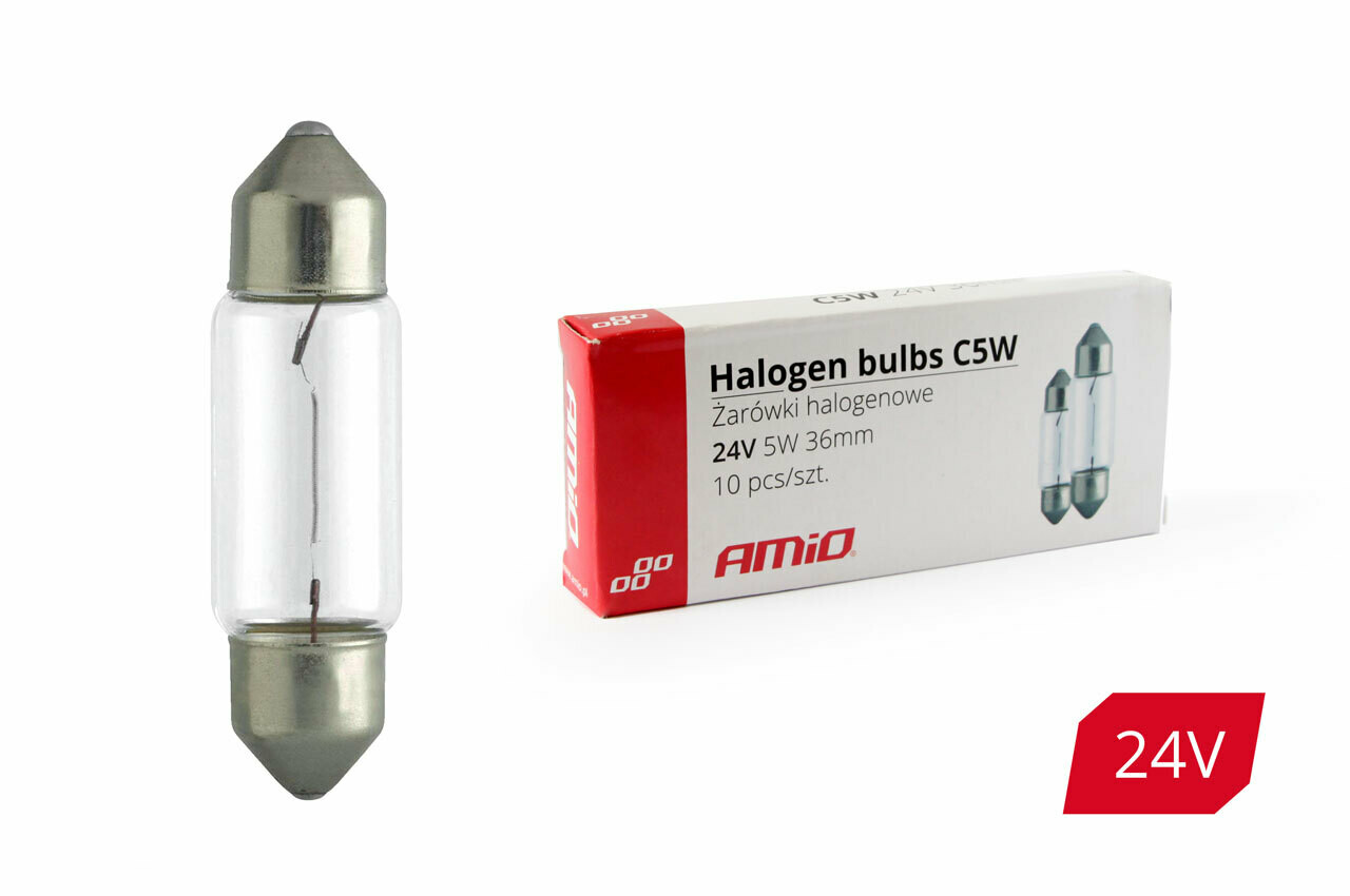 Halogen bulbs C5W Festoon 36mm 12V 10pcs