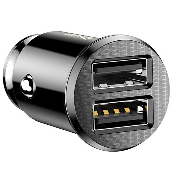 Car charger BASEUS GRAIN 2x USB 5V 3.1A black