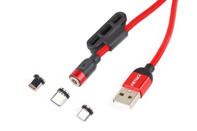 Magnetic port Combo cable Lightning/USB C/micro USB 1m UC-08