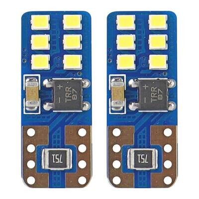 LED CANBUS 12SMD UltraBright 2016 T10e (W5W) White 12V/24V
