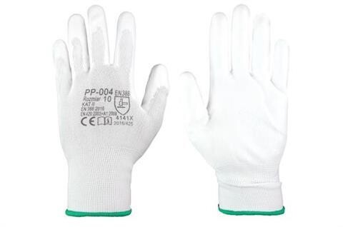 Working gloves white (polyurethane coating) - size 8
