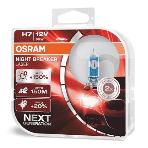 Halogen Bulb Osram H7 12V 55W PX26d NIGHT BREAKER LASER +150% /2pcs