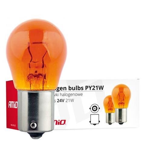 Halogen bulbs PY21W BA15s 24V 21W AMBER