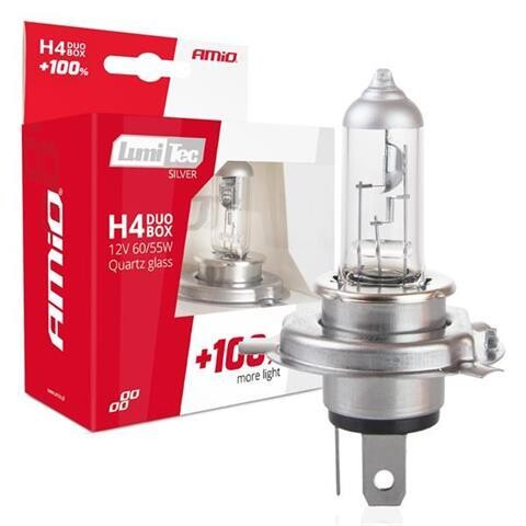Halogen bulbs H4 12V 60/55W LumiTec SILVER +100% DUO