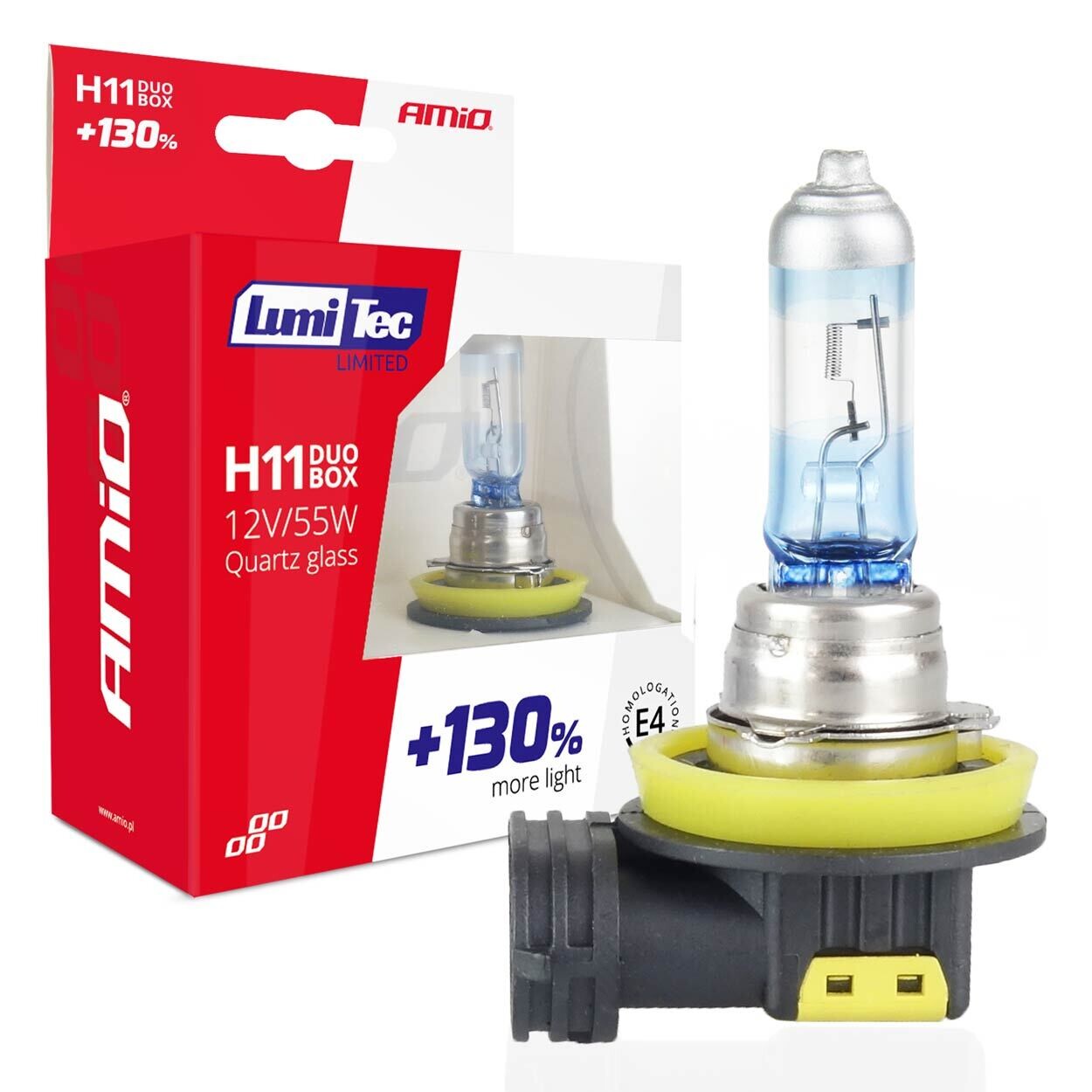 Halogen bulbs H11 12V 55W LumiTec LIMITED +130% DUO