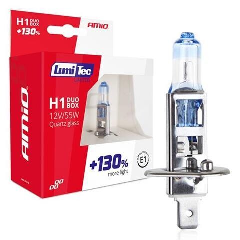 Halogen bulbs H1 12V 55W LumiTec LIMITED +130% DUO