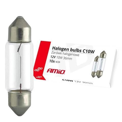 Halogen bulbs C10W Festoon 36mm 12V 10pcs