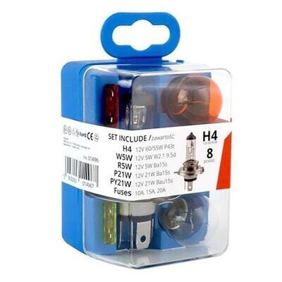 Halogen bulbs &amp; fuses set 8 pcs H4