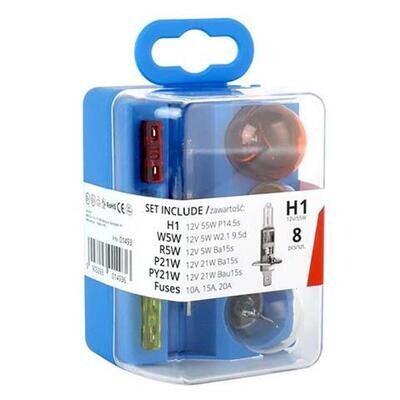 Halogen bulbs &amp; fuses set 8 pcs H1