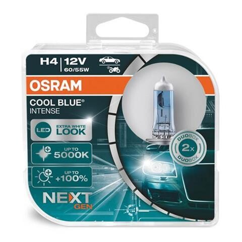 Halogen Bulbs Osram H4 12V 60/55W P43t Cool Blue NEXT GEN 5000K 2 pcs