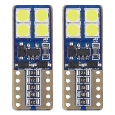 LED CANBUS 8SMD 2835 T10e (W5W) White 12V/24V