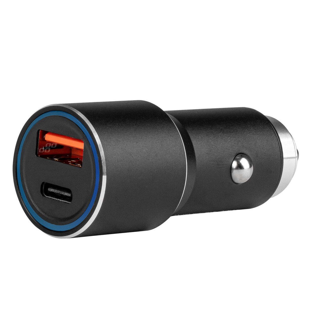 Aluminium car charger PCH PRO-08 USB-C+USB 38W Fast Charging 12/24V