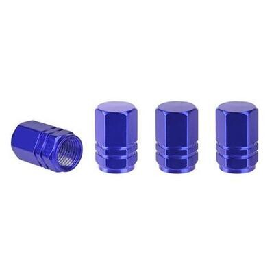 Aluminium valve cap blue 4 pcs
