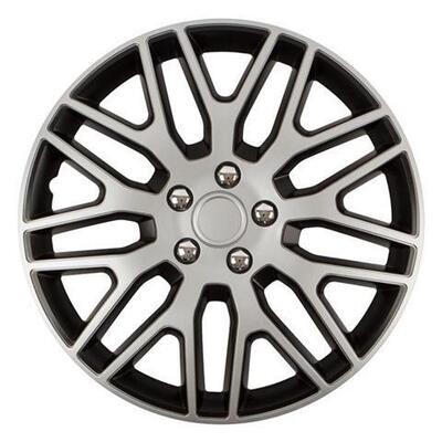 Hubcap DAKAR NC 17&quot; SILVER&amp;BLACK with chrome nuts